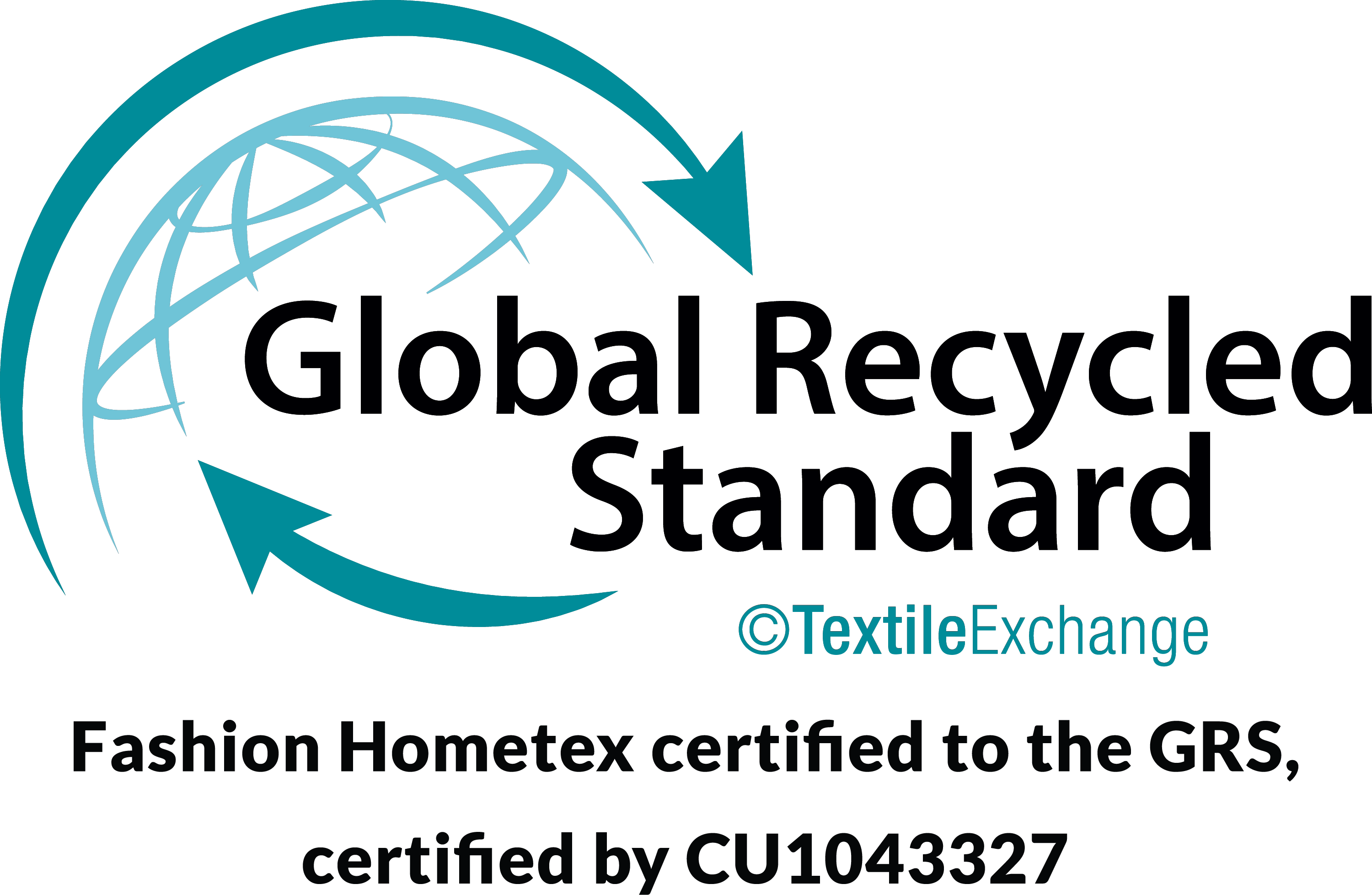 Fashion Hometex Global Recycled Standard certification logo