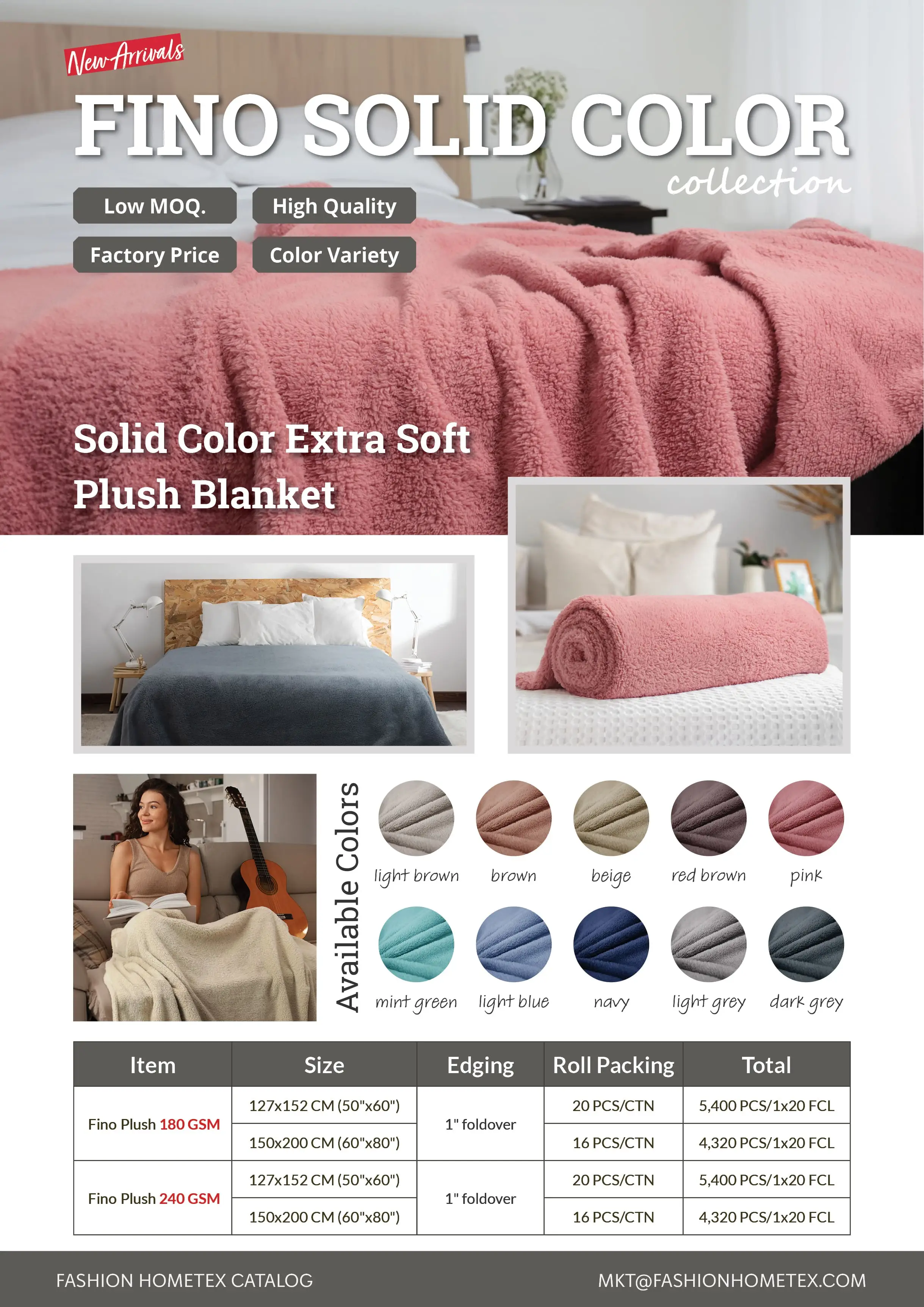 Solid Color Fino Plush