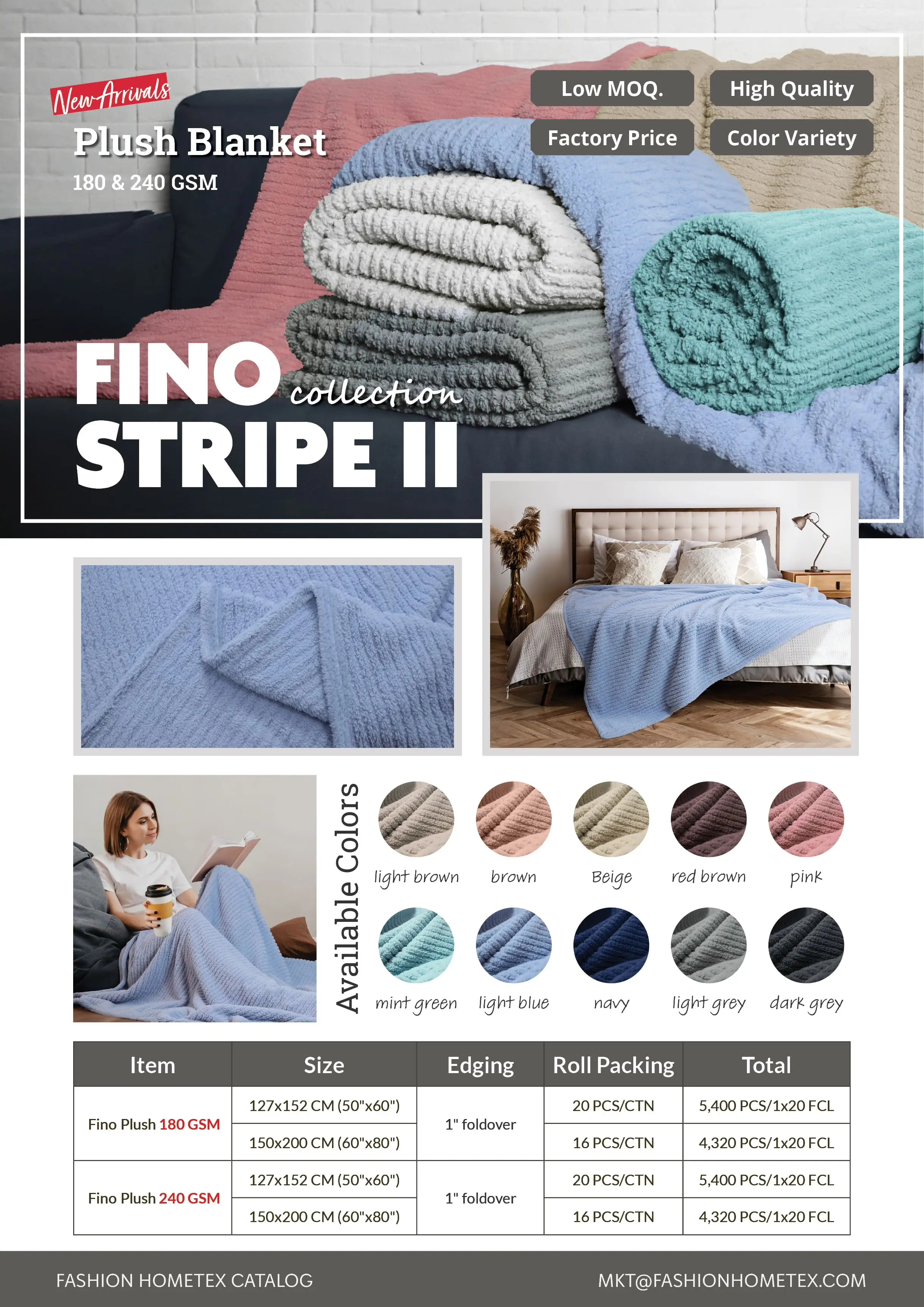 Fino Plush Blanket | Bold Striped Textured