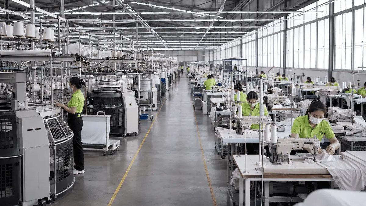 Textile manufacturing floor producing blankets for private-label buyers