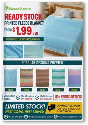 Ready Stock - Himalai Printed Fleece Blanket