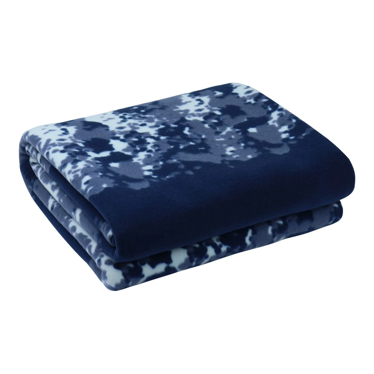 100% Recycled Polyester Bottles Printed Fleece Blanket - I Love Recycling (Navy)