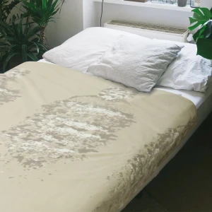 100% Recycled Polyester Bottles Printed Fleece Blanket - I Love Recycling (Beige)