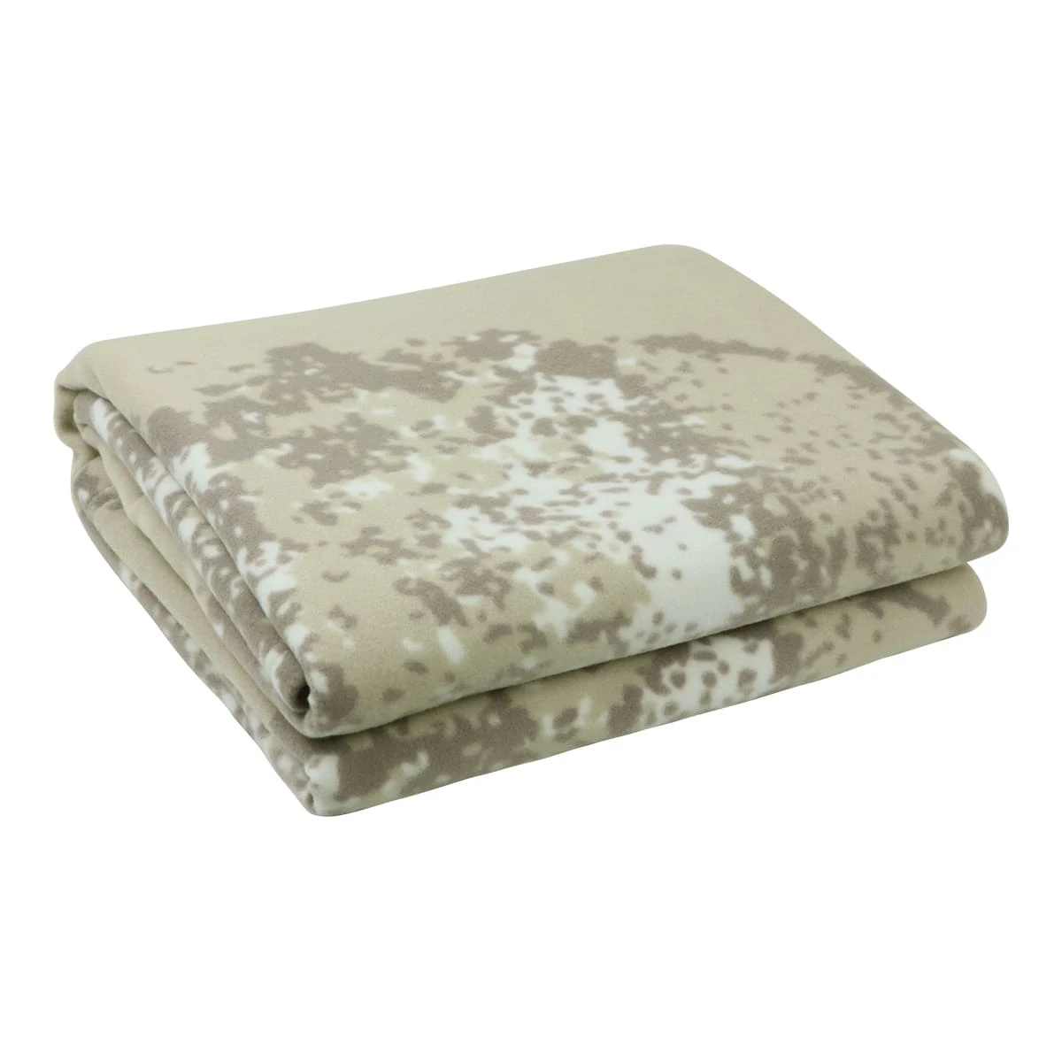 100% Recycled Polyester Bottles Printed Fleece Blanket - I Love Recycling (Beige)