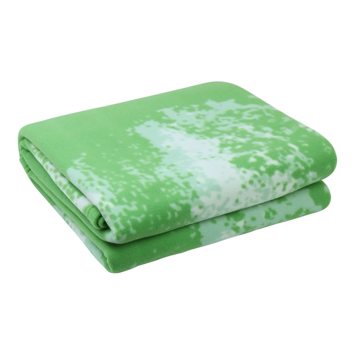 100% Recycled Polyester Bottles Printed Fleece Blanket - I Love Recycling (Green)