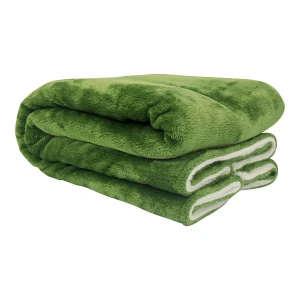 100% Recycled Polyester Duo Shades Reversible Plush Throw (Green)