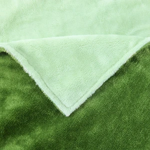 100% Recycled Polyester Duo Shades Reversible Plush Throw (Green)
