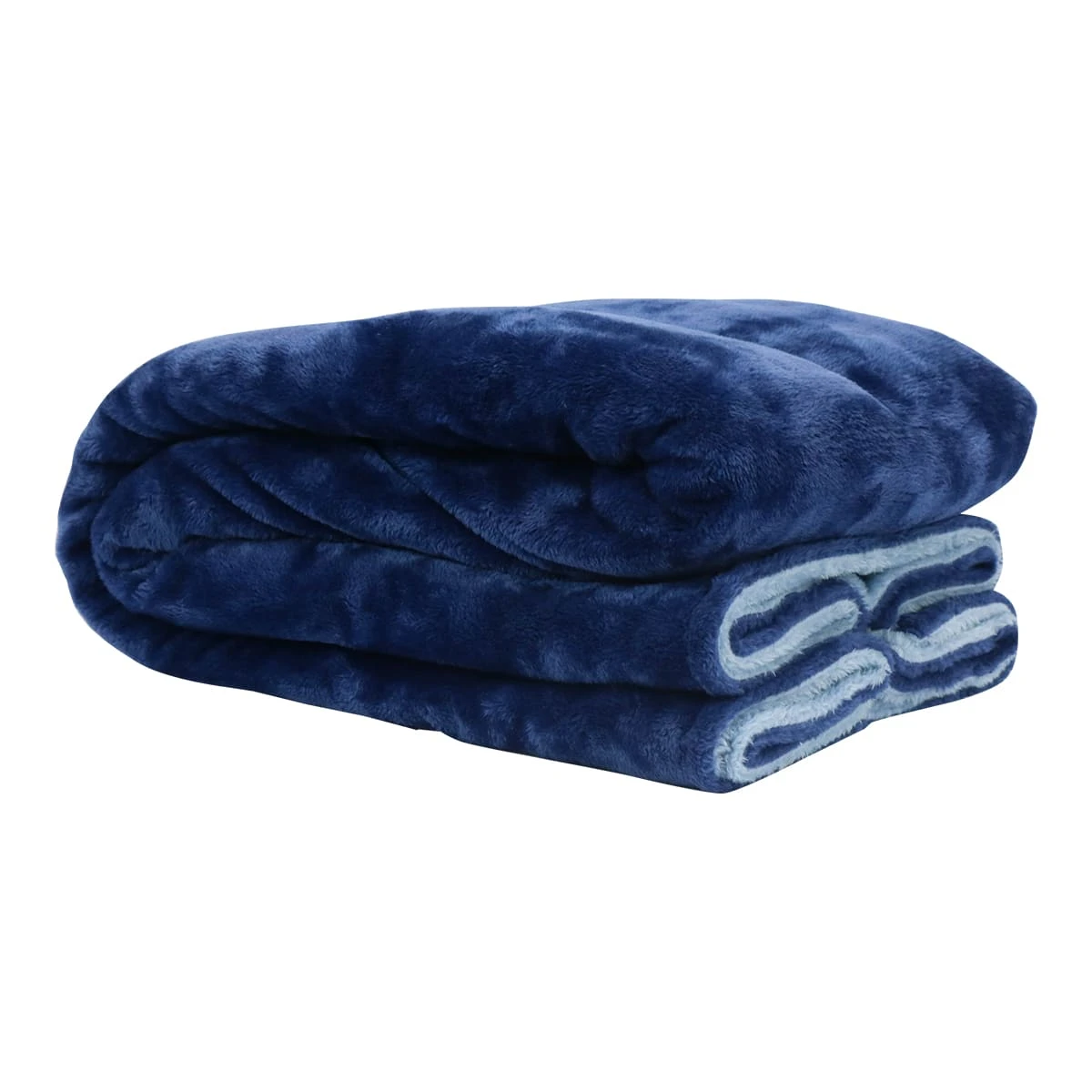 100% Recycled Polyester Duo Shades Reversible Plush Throw (Navy)