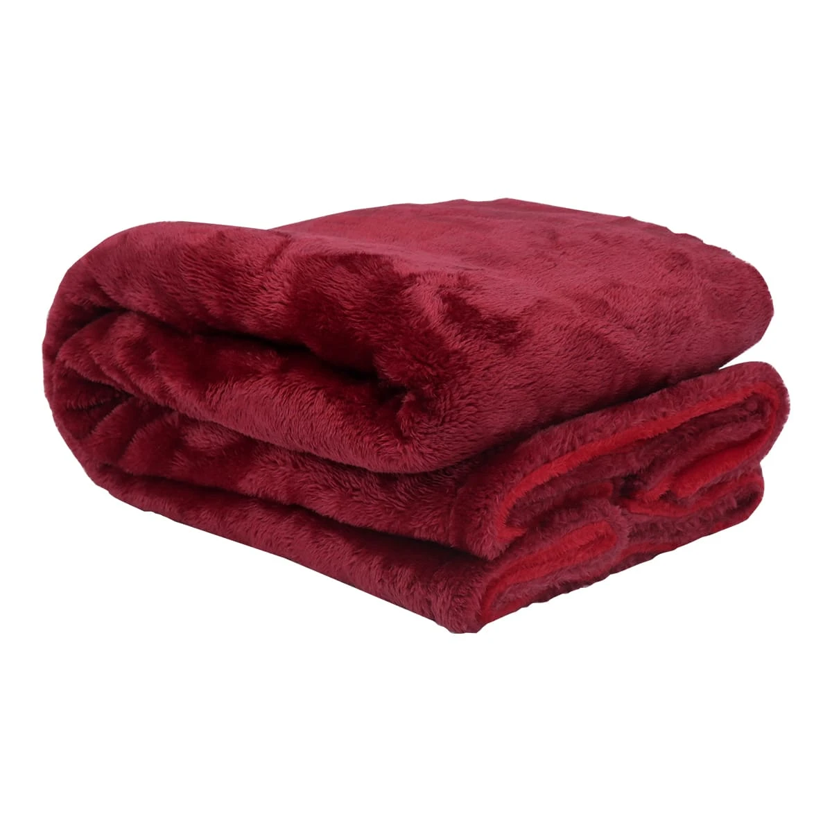 100% Recycled Polyester Duo Shades Reversible Plush Throw (Red)