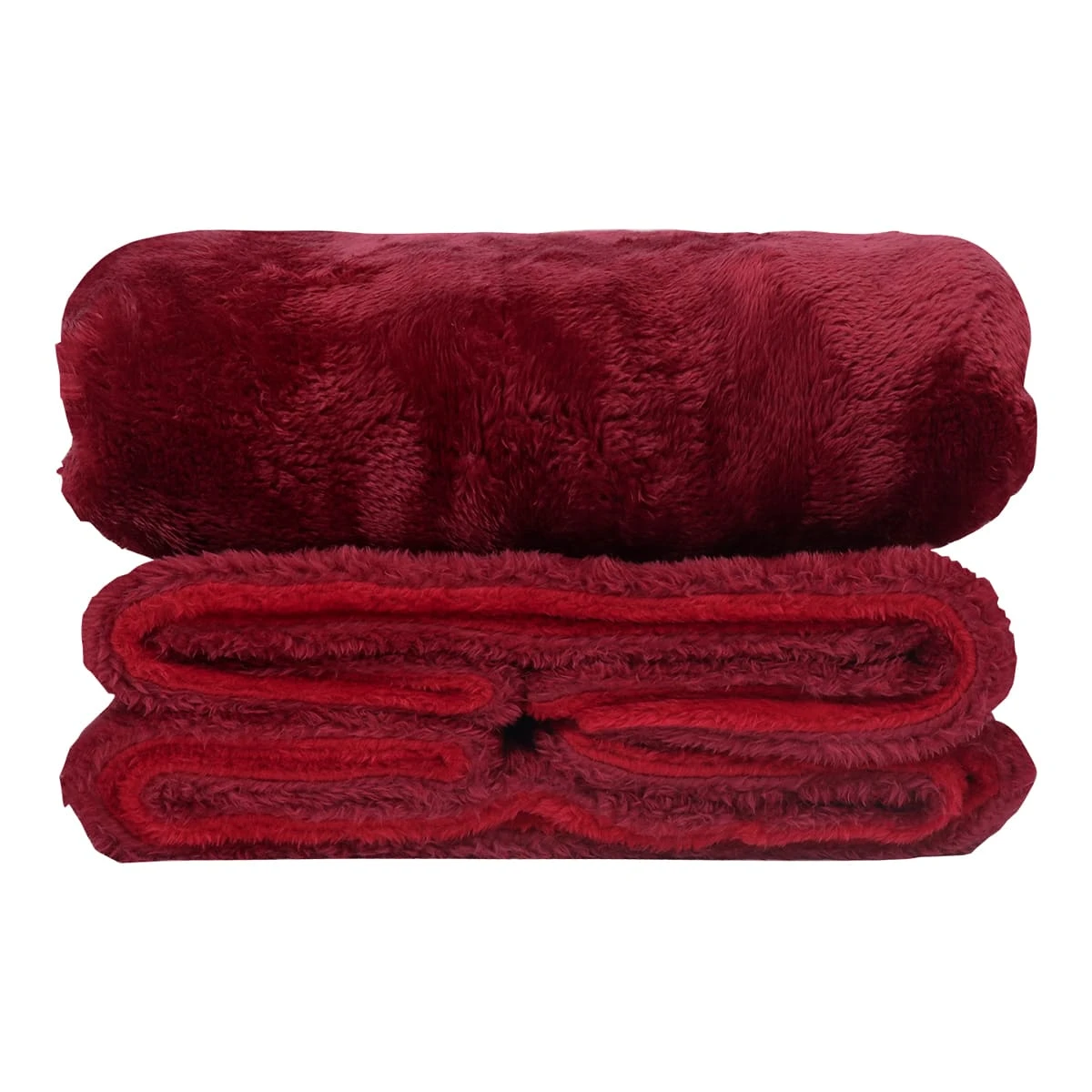 100% Recycled Polyester Duo Shades Reversible Plush Throw (Red)