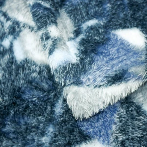 100% Recycled Polyester Frosted Printed Plush Blanket (Charcoal)