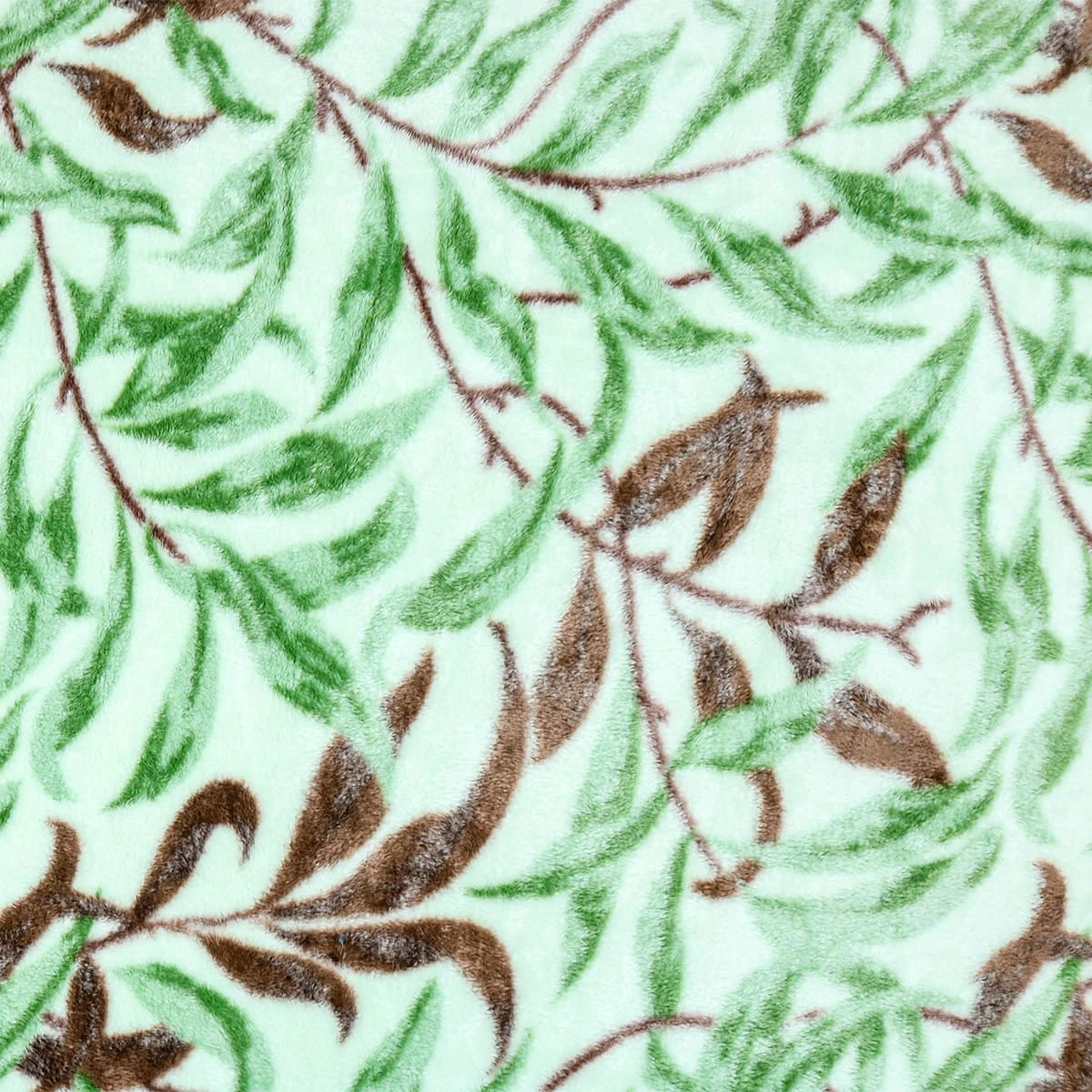 100% Recycled Polyester Frosted Printed Plush Blanket (Leaves)