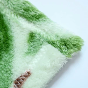 100% Recycled Polyester Frosted Printed Plush Blanket (Leaves)