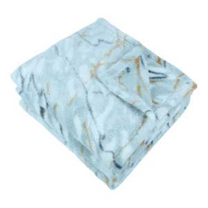 100% Recycled Polyester Frosted Printed Plush Blanket (Marble)