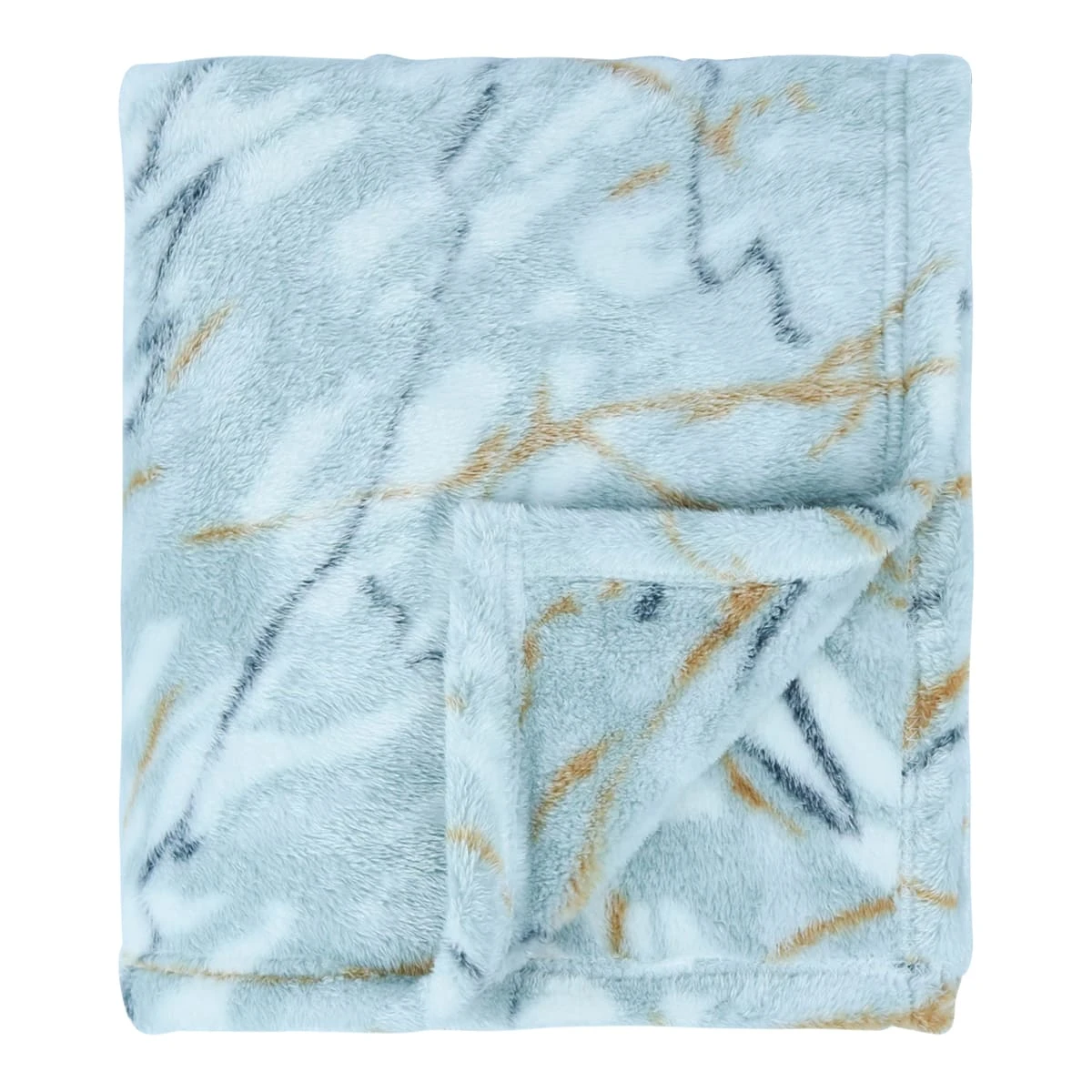 100% Recycled Polyester Frosted Printed Plush Blanket (Marble)