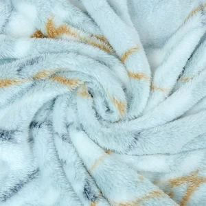 100% Recycled Polyester Frosted Printed Plush Blanket (Marble)