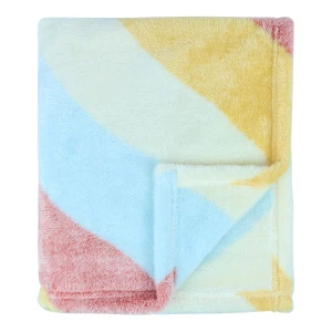 100% Recycled Polyester Frosted Printed Plush Blanket (Summer Stripes)