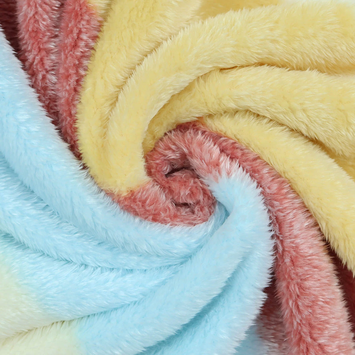 100% Recycled Polyester Frosted Printed Plush Blanket (Summer Stripes)