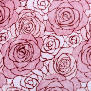 100% Recycled Polyester Frosted Printed Plush Blanket (Pink Roses)