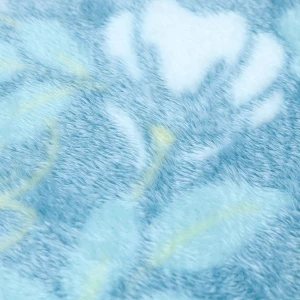 100% Recycled Polyester Frosted Printed Plush Blanket (Blue Flowers)