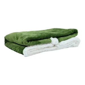 100% Recycled Polyester Plush Reversible Sherpa Blanket (Green)