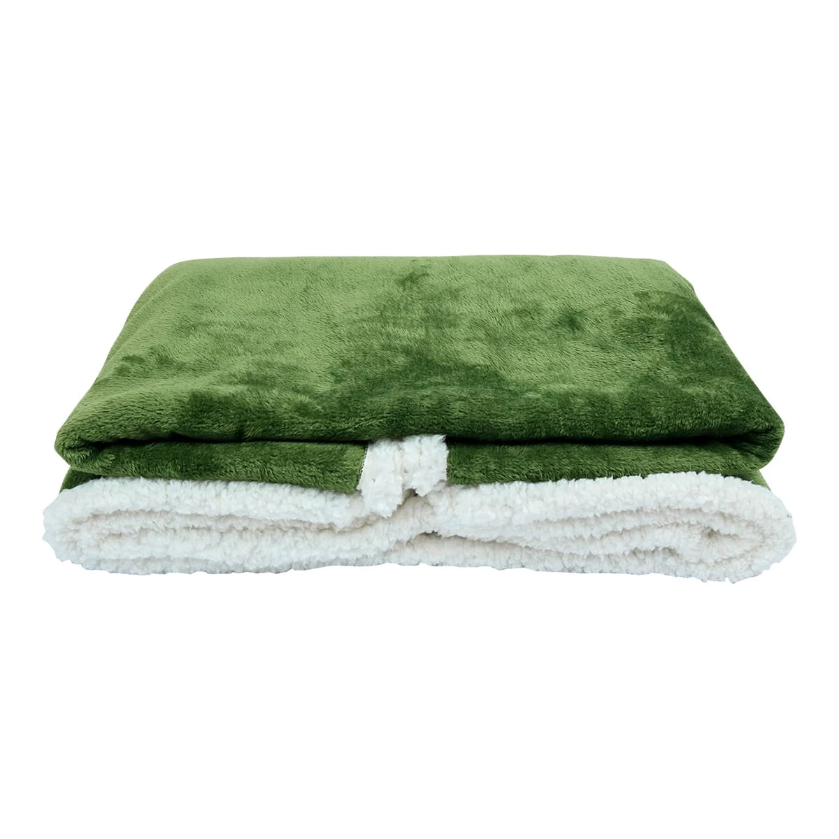 100% Recycled Polyester Plush Reversible Sherpa Blanket (Green)