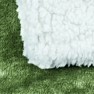 100% Recycled Polyester Plush Reversible Sherpa Blanket (Green)