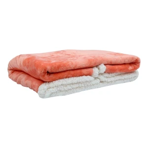 100% Recycled Polyester Plush Reversible Sherpa Blanket (Old Rose)