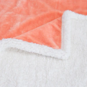 100% Recycled Polyester Plush Reversible Sherpa Blanket (Old Rose)