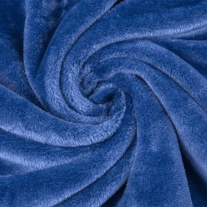 100% Recycled Polyester Zig Zag Pattern Jacquard Flannel Reversible Plush Blanket (Navy)