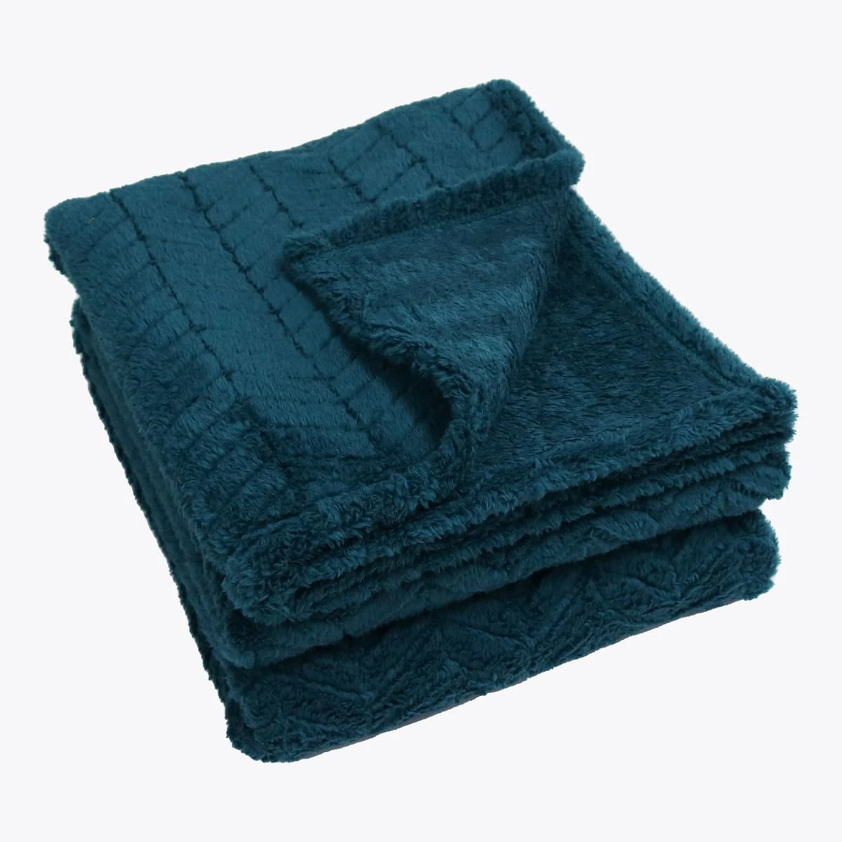3D Chevron Pattern Wombat Plush Blanket (Dark Green)
