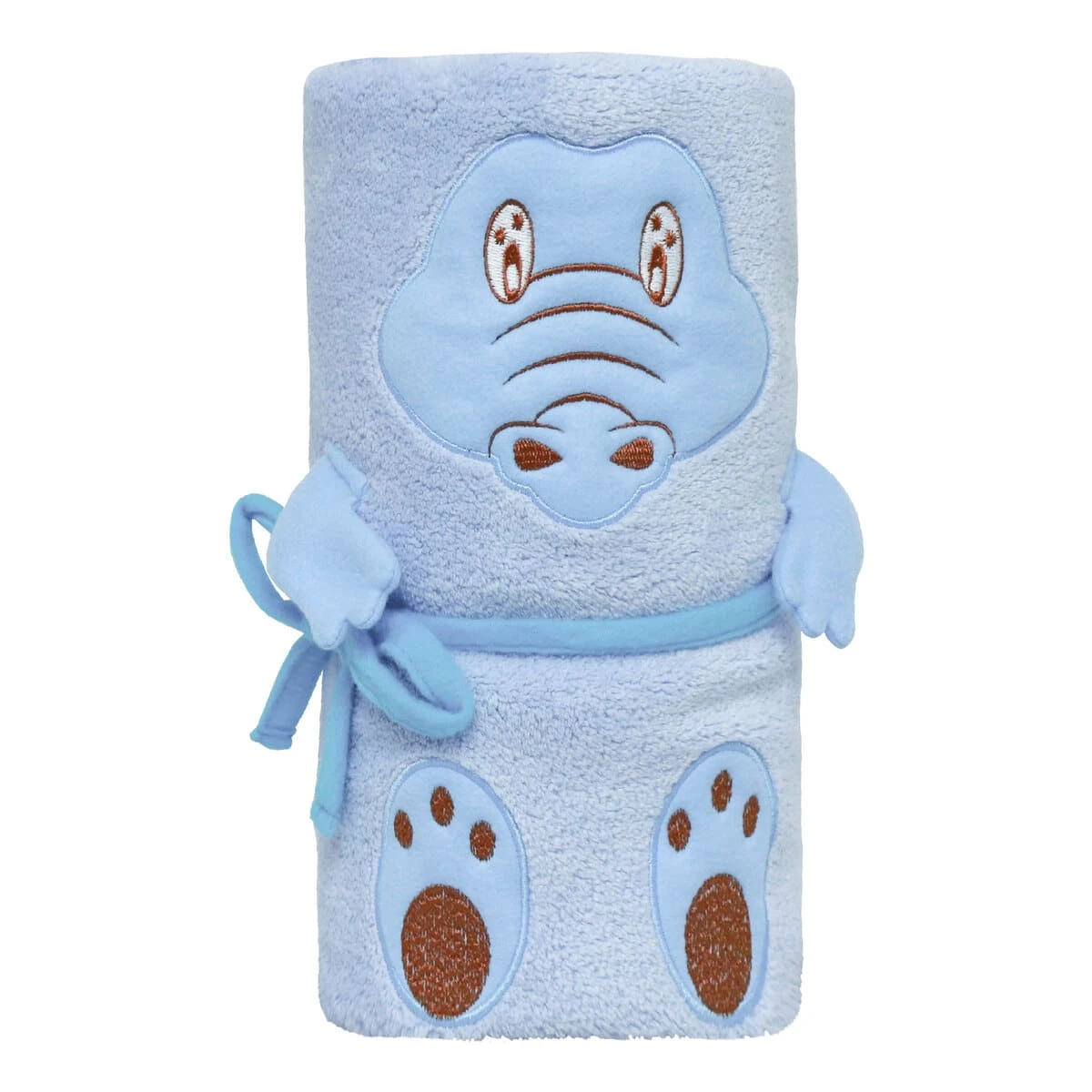 3D Crocodile Embroidery Plush Baby Blanket (Blue)