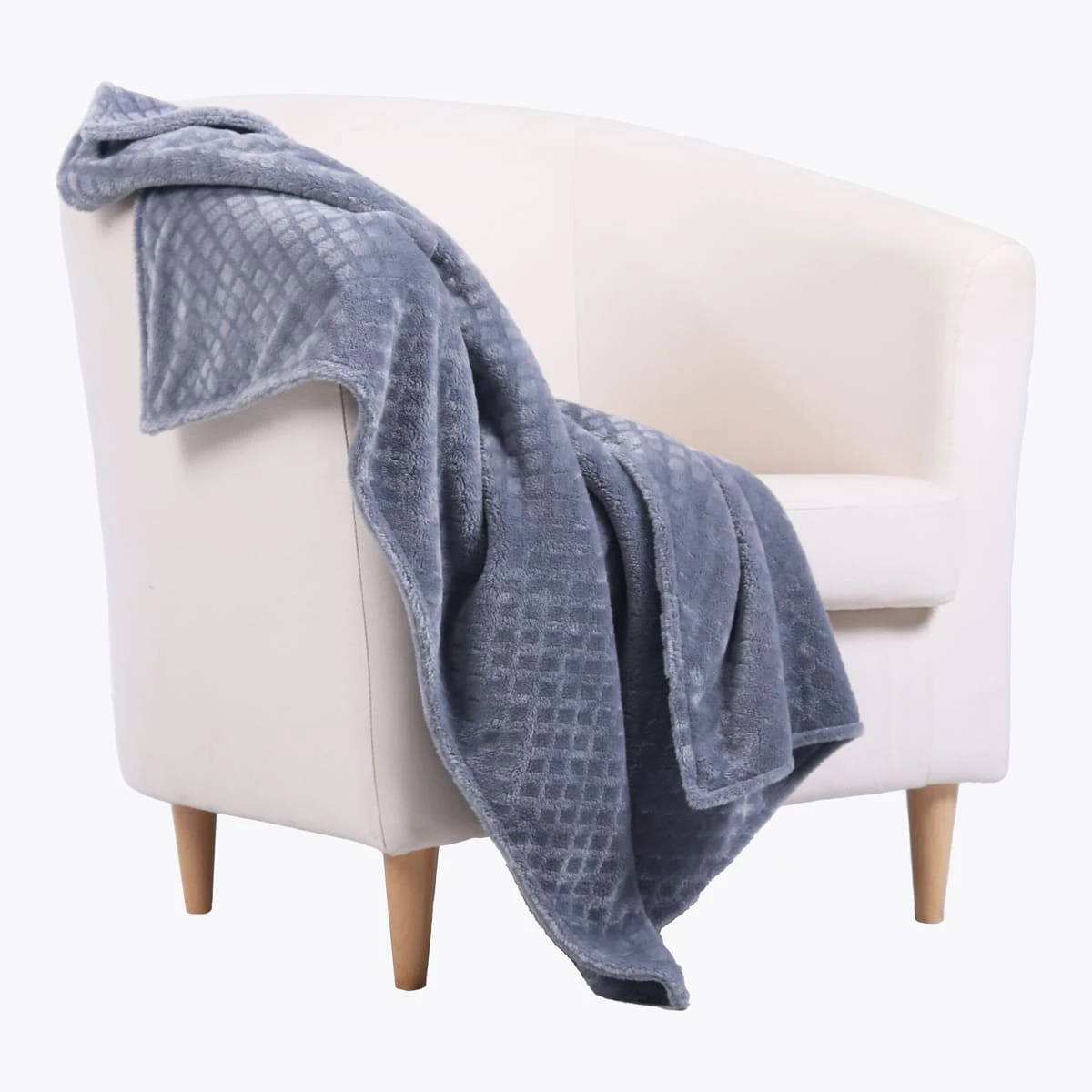 3D Lattice Pattern Flannel Blanket (Silver Grey)