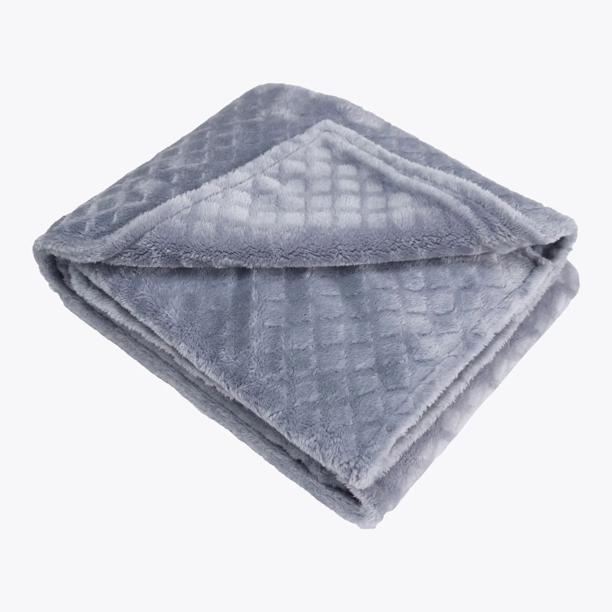 3D Lattice Pattern Flannel Blanket (Silver Grey)