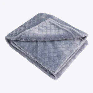 3D Lattice Pattern Flannel Blanket (Silver Grey)