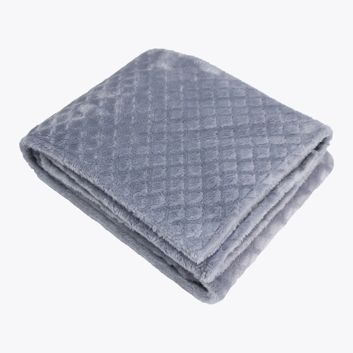 3D Lattice Pattern Flannel Blanket (Silver Grey)