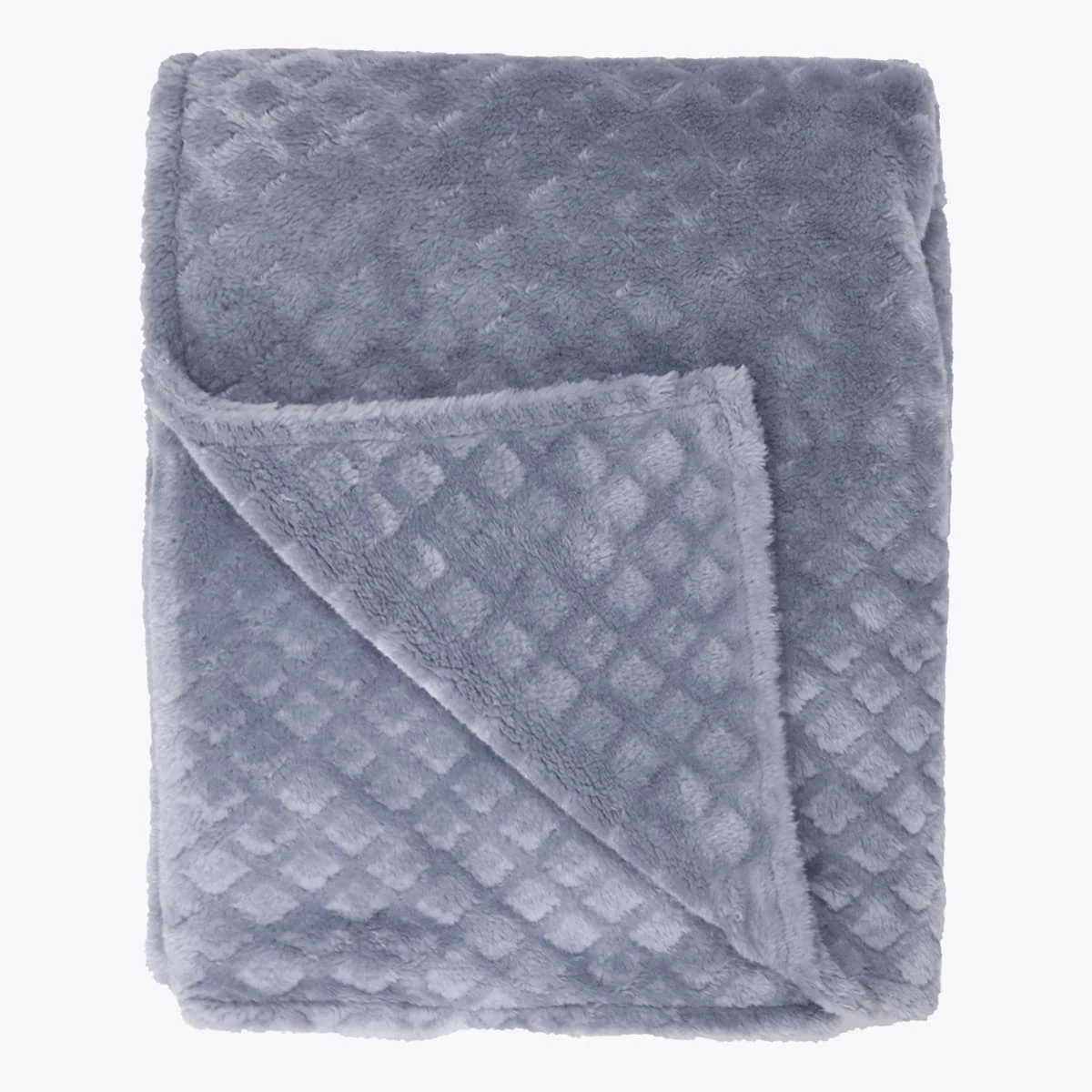 3D Lattice Pattern Flannel Blanket (Silver Grey)