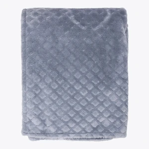 3D Lattice Pattern Flannel Blanket (Silver Grey)