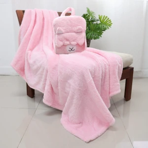 Alpaca Plush Blanket Backpack (Pink)