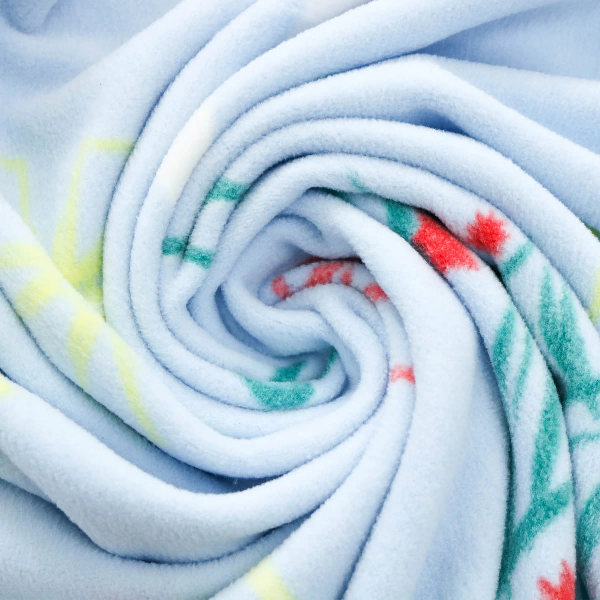 Angel Snow Printed Fleece Baby Blanket with Binding Edging (Blue)
