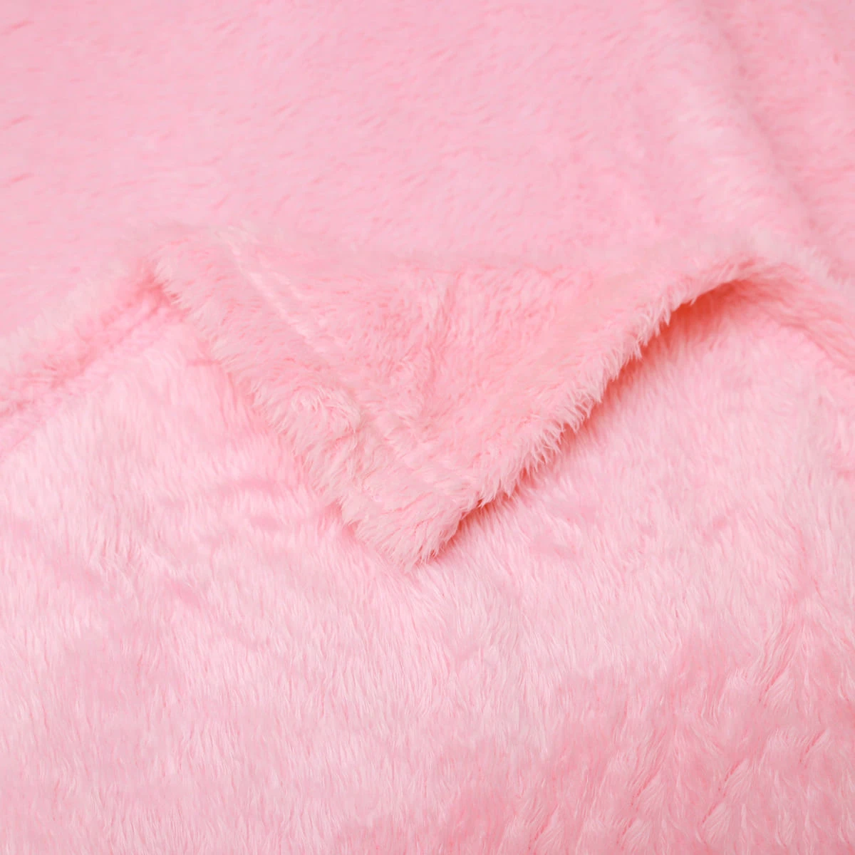 Blankar 3D Embroidery Heart Shape Plush Pillow Blanket (Pink)