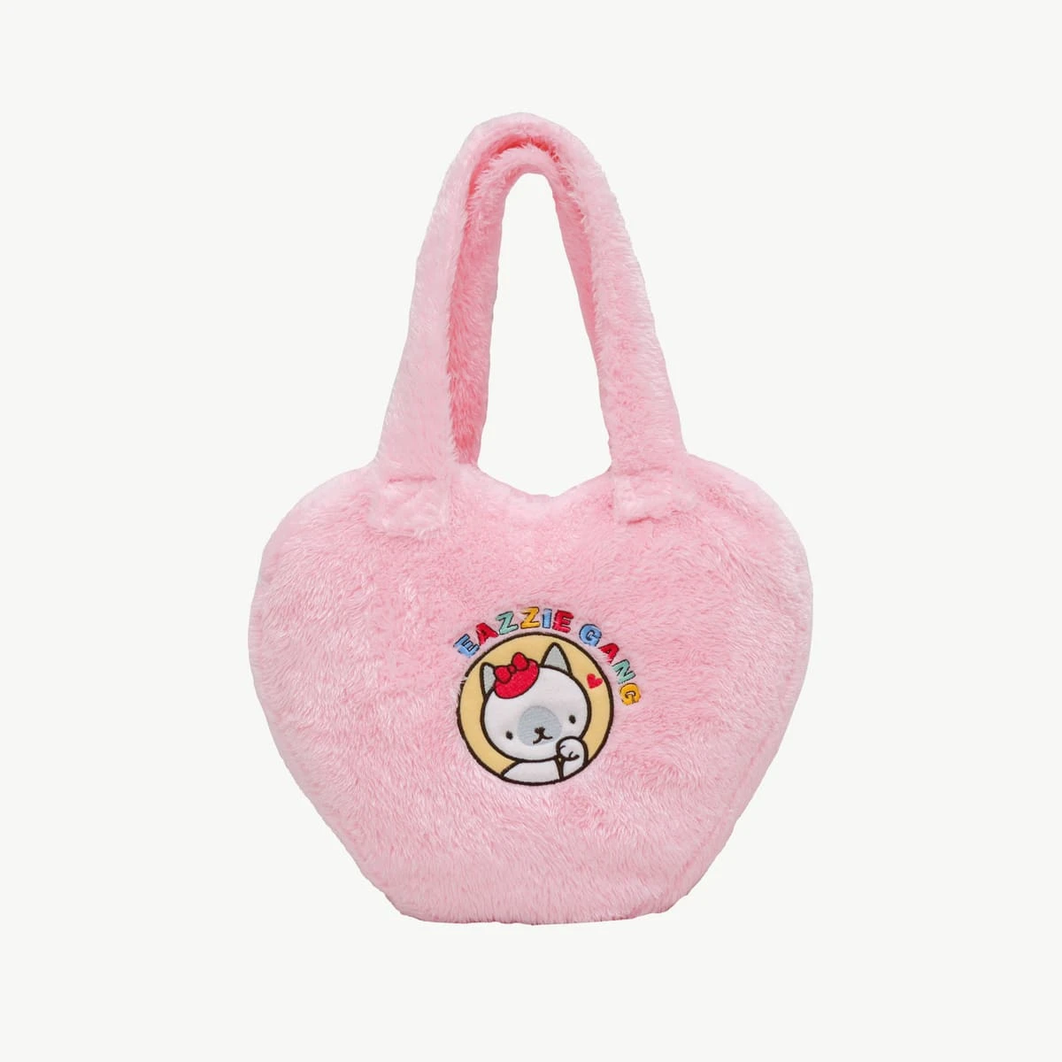 Blankar 3D Embroidery Heart Shape Plush Tote Bag Blanket (Pink)