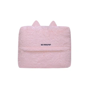 Blankar Embroidery Plush Hand Warmer Pillow Blanket (Pink,White)