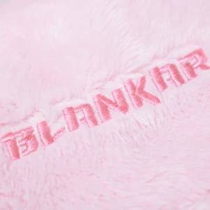 Blankar Embroidery Plush Hand Warmer Pillow Blanket (Pink,White)