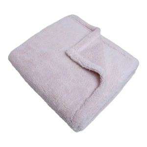 Blankar V2 3D Embroidery 2-Tone Plush Backpack Blanket (Pink,Brown)
