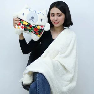 Blankar V2 3D Embroidery Plush Pillow Blanket (Summer Collection)