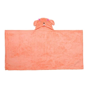 Bright 3D Embroidery Hooded Plush Blanket (Orange)