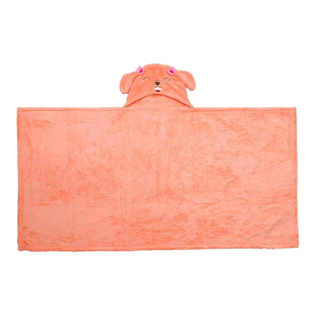 Bright 3D Embroidery Hooded Plush Blanket (Orange)