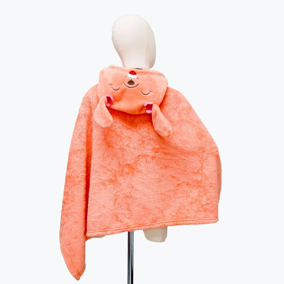 Bright 3D Embroidery Hooded Plush Blanket (Orange)