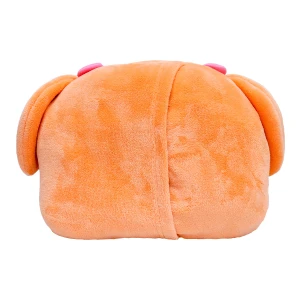 Bright 3D Embroidery Pillow with Flannel Reversible to Velfleece Blanket (Orange)
